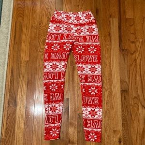 No Boundaries Fleece Red leggings - Size M